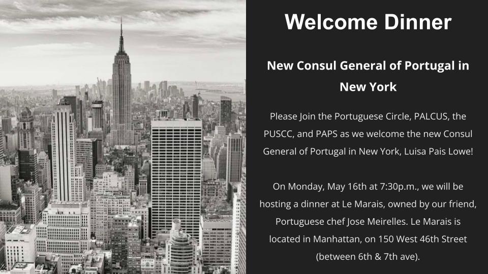 Welcome Dinner – New Consul General of Portugal in New York